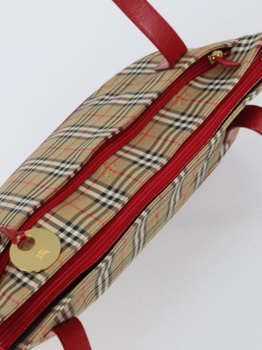 Burberrys Nova Check Tote Bag Canvas Beige Gold Auth 156474 - Picture 7 of 16